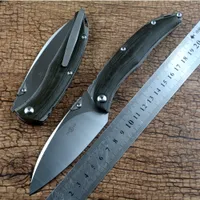 Twosun Folding Knife D2 Satin CNC Blade Ceramic Ball Bearing Washer Micarta Titanium Handtag Handling utomhusverktyg Camping Knives TS357