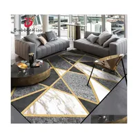 Carpets Bubble Kiss European Style Marble Gold Line Modèle pour le salon canapé-cafetière Tapis Home Decor Chadow Mat de sol Drop Dhvqf