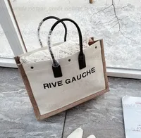 أفضل نساء حقائب اليد Rive Gauche Tote Bag Bag حقيبة يدوية عالية الجودة بياضات أزياء كبيرة على الشاطئ حقائب شاطئية فاخرة سفر كروس كتف المحفظة