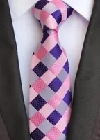 Boogbladen skng mode jacquard geweven gravata zijden stropdas plaid roze blauw voor heren zakelijk huwelijksfeestje