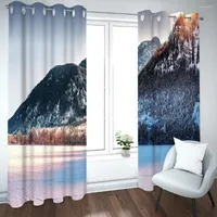 Rideau Aurora 3D Impression des rideaux de ménage Snow Scene ombrage Contexte pour la chambre Cortinas para la Sala