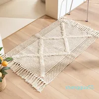 2023 dywany styl bohemiczny geometryczne bawełniane maty podłogowe dla dzieci tkane dywan przeciwpoślizgowy