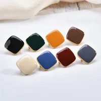 Saplama küpeleri 30 adet/lot morandi renk retro kare asılı basit DIY el yapımı mücevher küpe aksesuarları malzeme