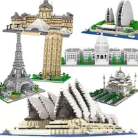 Blocks Architecture Taj Mahal Big Ben Eiffel Tower London para Louvre Micro Building Capitol Sydney Opera House Toy 221024246B