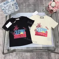 Summer Kids Designer T-shirts Childrens Fashion Clothing Short Sleeved Mens Crewneck Tshirt Loose Letter Printing Girls Tops Hip Hop Tees