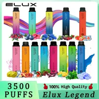 Elux Legend 3500 Puflar Tek Kullanımlık Vapes Bar Elux Legends Pro Cigarettes Puff Vape Pen 1500 MAH Pil Buharlaştırıcı Sopa Kiti 2% 10ml Pre Dolum Vs Mini Max Slush
