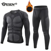 Men's Thermal Underwear ESDY Athletic Sets Men Warm Fitness Legging Tight Undershirts Compression Quick Drying Male Thermo Long Johns