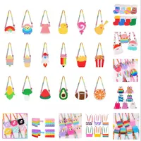 Silicone coin purse Decompression Toys Push Fidget Multiple styles Bag Feature Bubble Fingertip Sensory Toy for Children Gifts206m