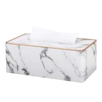 Es Napkins Marble Golden Rim Desktop Washproom Towel Paper Paper Bureau Bureau Tissu Protection Protected Color Color Edge Napkin Box 0105