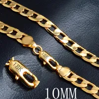 Miami Cuban Link Chain Necklace 10mm 20 Gold Color 18 K Stamp Curb Chain For Men Jewelry Corrente De Ouro Masculina Whole256Z