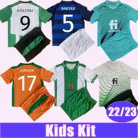22 23 Joaquin Kids Kit Soccer Jerseys Fekirs A.Guardado Loren Canales B.IGlesias Home Away 3rd målvakt Training Wear Copa Del Rey Child Football Shirts