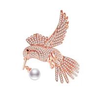 Pins Brooches Boutique Fashion Ins Coat Brooch Autumn And Winter Hummingbird With Pearl Pin Banquet Accessories Hijab Pins Gifts Fo Dhyn5