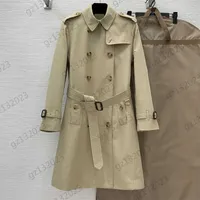 Trenchs Coat Womens Twill Custom Imageproof Tissu Abel Vestes H Modèle Modèle à deux poitrines CEULLE DE BOUTON MIL