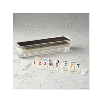Lucite Board Game Set voor alle leeftijd persoon Thanksgiving Day Gift Brain Booster Game Custom Acryl Rummy Q Set314S219s
