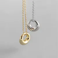 Autentyczny 925 Srebrny srebrny okrągło Naszyjniki dla kobiet Nowe proste srebrne srebrne 925 Biżuteria Prezenty Mother Prezenty248c