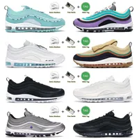 2023 Autentisk ny kvalitet 97 Rinnande skor för herrkvinnor OG Sneakers 97S Tropical Twist Pull Tab Obsidian White Men Trainers Runners