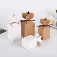ギフトラップ25/50pcs Vase Kraft Paper Box Package Package Cardboard Candy Boxes Parts Giftes Birthday Christmas Valentine's Wedding Decor