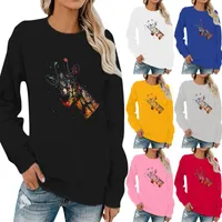 Women's Hoodies & Sweatshirts Fantasy O-neck Universe Giraffe Long Sleeve Top Pullover Sweatshirt Women Hooded 2023 Moletom Feminino