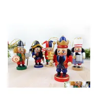 Christmas Decorations 6Pcs Nutcracker Decoration 10Cm Wooden Soldier Creative Gift Pendant Puppet For Child Dbc Drop Delivery Home G Dhy9V