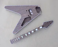 Factory Electric Semi-Finished Electric Guitar Kits Zebra Wood Body and Neck ingen f￤rg ovanlig form kan ￤ndras