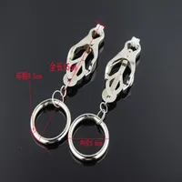 Stainless steel Bondage Gear Hard Clover Nipple Clamps with O Ring Clips Fetish Games Sex Toys Adult Products for Women230J
