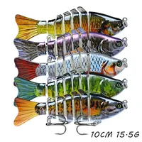 5st Lot 10cm 15 5g Multisektion Fisk h￥rda betar lockar Multicolor Mixed 6# Hook Barbed Hooks Fishhooks fiskeutrustning Pesca Tackle Acc239b