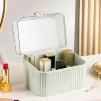 Jewelry Jars Lipstick storage basket Light luxury multi compartment dustproof cosmetic box with cover Retro household products 230105