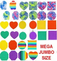 10PCSDHL Mega Jumbo Fidget Bubble Poppers Board Rainbow Tie Dye Push bubbles Finger Fun Game Stress Relief Puzzle Carabiner key r5249114