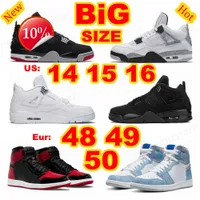 2023 TOP OGNEW Big Long Size 14 15 16 4s Chaussures de basket-ball 4 Motorsports Ciment blanc Oreo Metallic Red Thunder Jumpman 48 49 50 1s Chicagos Bred Bred