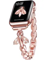 Dames sieraden metalen band voor Apple Watch Band 6 44mm 40 mm 38 mm 42 mm Bee Diamond Belt Bands Serie SE 6 5 4 3 Bracelet7494302