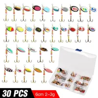 30pcs Fishing Spinner Lure Set Wobblers For Pike Carp Bass Hard Bait Lake Sea Sequins Spoon Artificial 2-3g Kit Accessories Jerk 220309227x