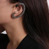 Orecchini schienali Rongho Hyperbole Crystal Snake for Women Punk Clip Earring Metal Brincos Femme Ear Cuff Jewelry 2023