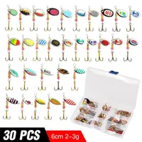 30pcs Fishing Spinner Lure Set Wobblers For Pike Carp Bass Hard Bait Lake Sea Sequins Spoon Artificial 2-3g Kit Accessories Jerk 220309239s