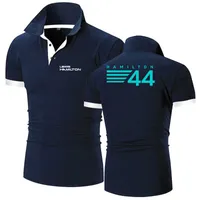 2023 F1 Team Formel One Polo Men's Driver Lewis Hamilton Digital 44 Nya bomullsskjortor Casual Solid Color Slim Fit Summer Fashion Tops kläder