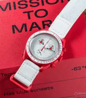 Designer assiste os relógios de pulso de luxo Montres Mouvement Função completa Quarz Cronógrafo Missão para Mars Nylon Watchband 42mm Limited Edition Planeta Diretor