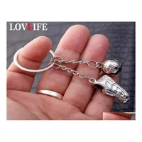 Keychains Lanyards Football Shoes Keychain Metal Key Chain Car Keyring Fashion Pendant Bag Hanging For Men Fans Gifts4611939 Drop Dhnwk
