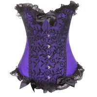 bustiers corsets caudatus fashion womens sexy bow lace brocade brocade bustier lingerie shappewear green purple corselet overbust plus size