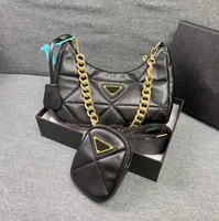 With box Fashion Bag Designer handbags for women Cross Body shoulder bag lady Chest pack chains handbag 2 Pieces Coin Purse Black
