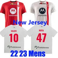 22 23 AC Monza voetbaltruien Caprari #17 Gytkjaer #9 Valoti #10 2022 2023 Home Red Away White Jersey Gytkjaer Sensi Ciurria Football Shirts Men Size S-XXL Tops