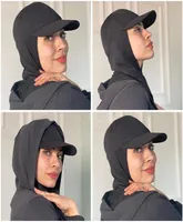 Шарфы турецкие спортивные роскошные шляпа хиджаб на мгновенных хиджабах мусульмане готовы к ношению головочка