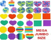 10PCSDHL Mega Jumbo Fidget Bubble Poppers Board Rainbow Tie Dye Push bubbles Finger Fun Game Stress Relief Puzzle Carabiner key r8014292