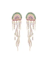 Luxe vrouwen bengelen oorbellen S925 zilveren naald Tassel Long Drop Earring Persoonlijkheid Geometrische oceaan Jellyfish Fashion Jewelry5683680