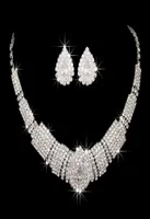 Amandabridal 3 couleurs pas cher argent cristal diamant diamant bijoux de bijoux boucles d'oreilles avec collier pour accessoires de mariage 2019950023