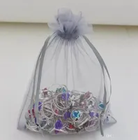 100pcs 15x20cm 10x15cm 30x40cm Sheer Drawstring Orgenza Jewelry Pouches Wedding Party Christmas Fave Gift Bags Silver 3143666