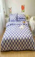 Fashion Bedding Set Checkerboard Boys Girls Single Double Queen Size Flat Sheet Quilt Duvet Cover case Bed Linens L2207119572539