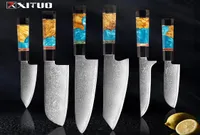 Xituo Damascus Chef Snife Set Professional Kitchen Kitch Knife Cleaver kining stilive stable woodampresin handle tools2019776