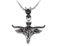 Pendant Necklaces BUDROVKY Pentagram Goat Head Necklace Amulet Sabbatic Occult Red Eye For Women Men Fashion Jewelry Collar Choker6588226