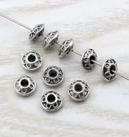 200Pcs Antique Silver Alloy Round Disk Spacers Beads For Jewelry Making Bracelet Necklace DIY Accessories D55515015