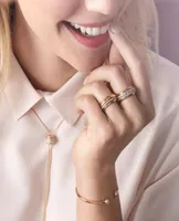 Piage Ring Possession Series Rose Extr￪mement 18K Gold plaqu￩ Sterling Silver Luxury Bijoux Rotation Mariage Brand de mariage Anneaux 7643913