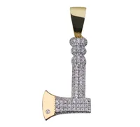 Hip Hop Gold Color Plated Chopper Pendant Necklace Micro Pave Zircon Iced Out Jewelry With Rope Chain8163826